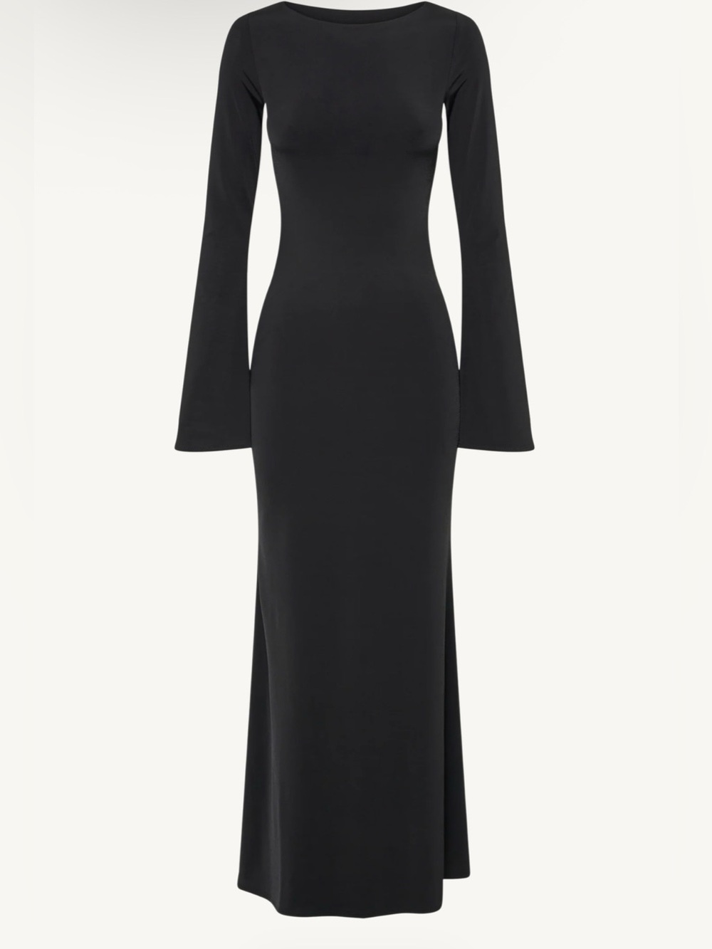 Meshki Black Long Sleeve Maxi Dress with Flared Cuffs